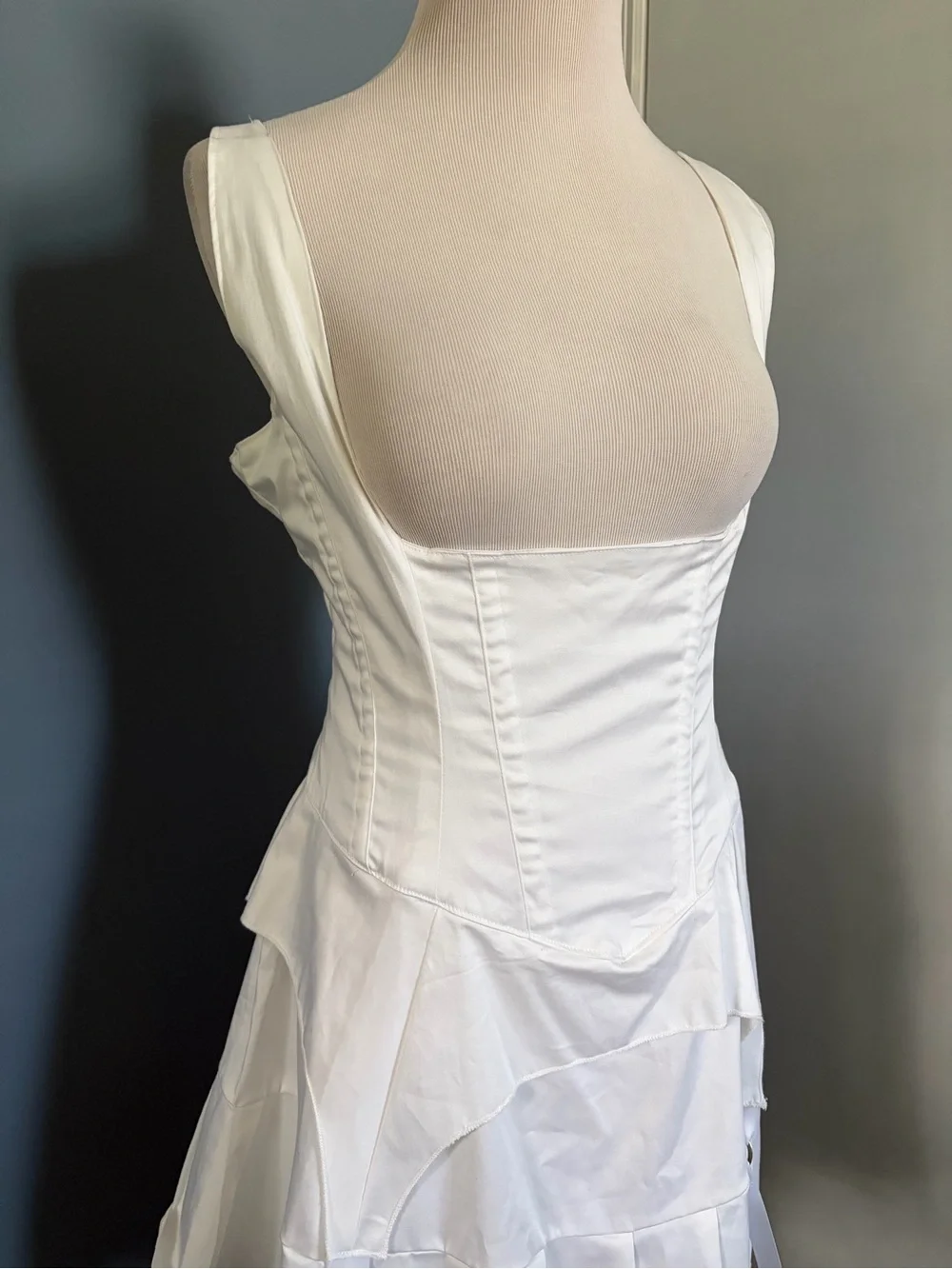 Dibo Bodi Handmade Under Bust White Corset Dress Size Large